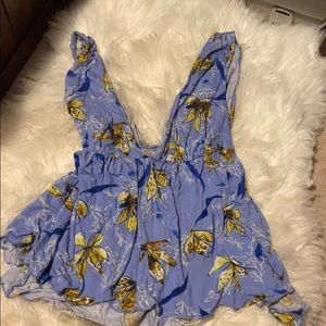 Urban Outfitters Plunging Neckline Babydoll Top